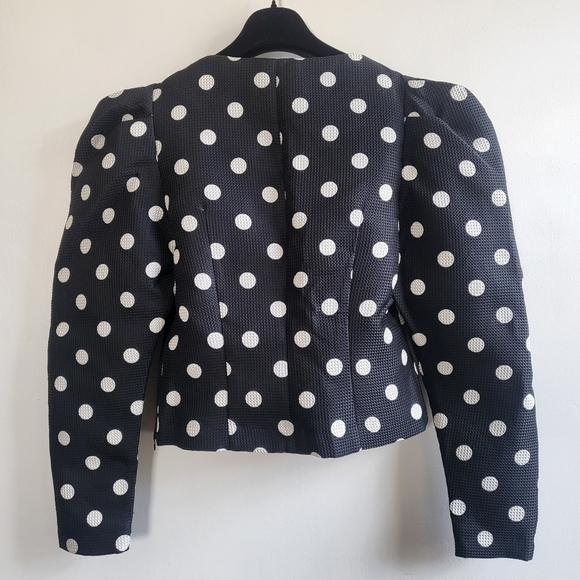 New Róhe Fiona Puff-Sleeve Polka Dot Black/White Top NWOT 4 US/36 FR / Small - Picture 14 of 15